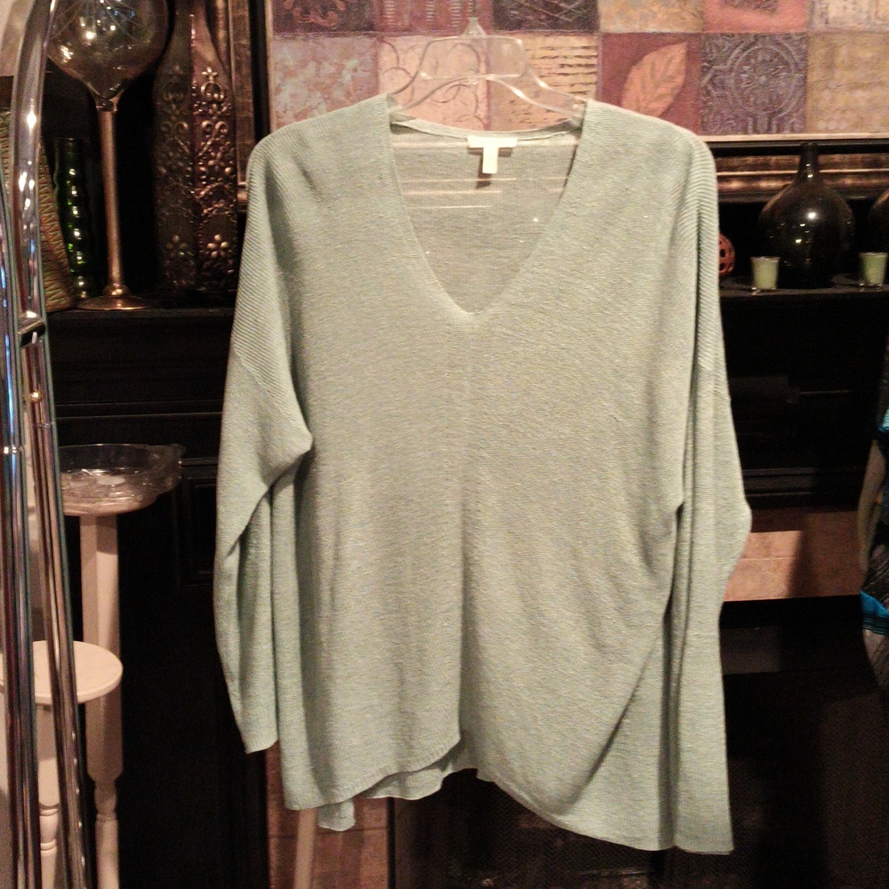 FINAL PRICE Eileen Fisher Sage Green Knit Sweater Size XL - Picture 2 of 6